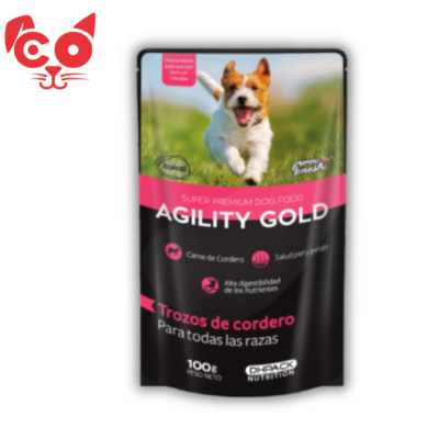 POUCH AGILITY GOLD TROZOS DE CORDERO 100G