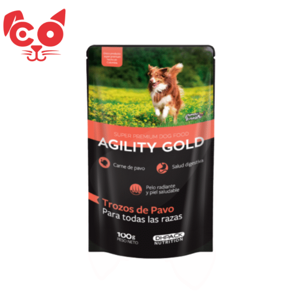 320 POUCH AGILITY GOLD TROZOS DE PAVO 100G
