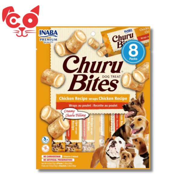 SNACK INABA CHURU BITES DOG POLLO 8 UND