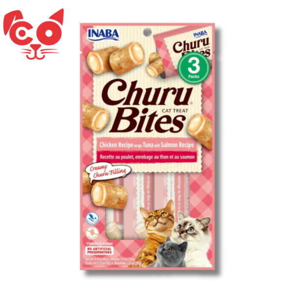 SNACK INABA CHURU BITES CAT POLLO, ATUN Y SALMON 3 UND