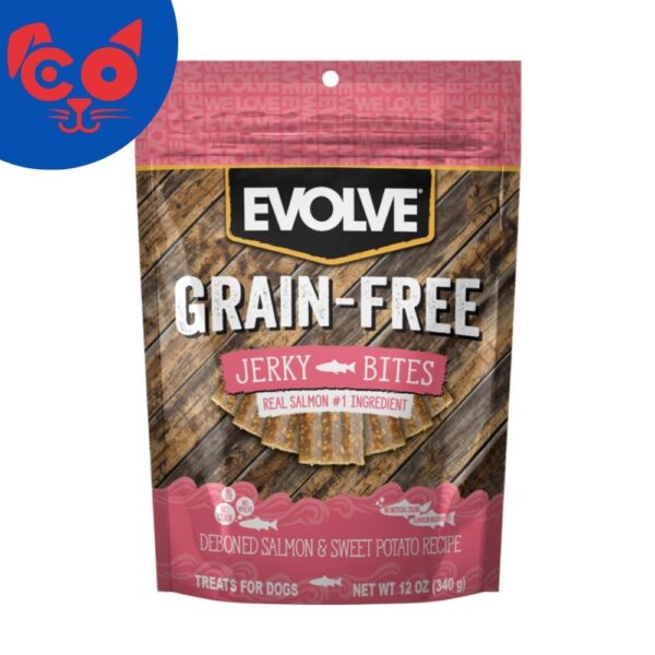 SNACK EVOLVE DOG GRAIN FREE JERKY SALMON 340G