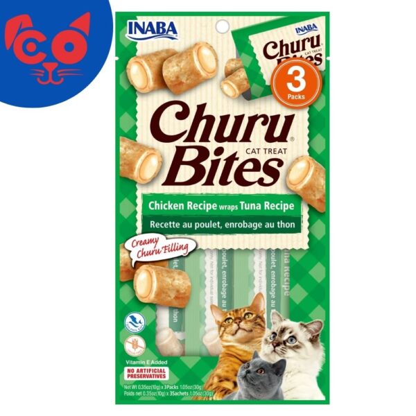868 SNACK INABA CHURU BITES CAT POLLO Y ATUN 3 UND
