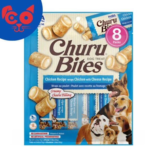 873 SNACK INABA CHURU BITES DOG POLLO Y QUESO 8 UND