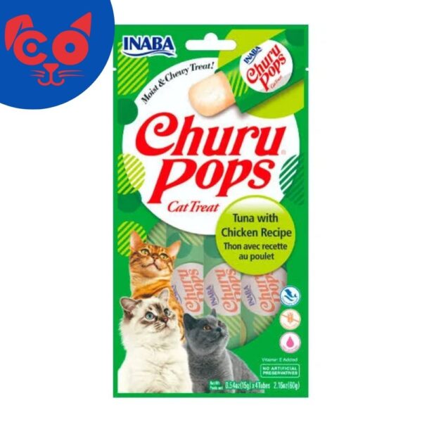 885 SNACK INABA CHURU POPS ATUN Y POLLO 4 UND