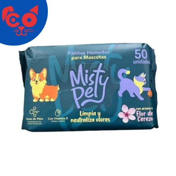934 PAÑITOS HUMEDOS MISTY PET 50 UND