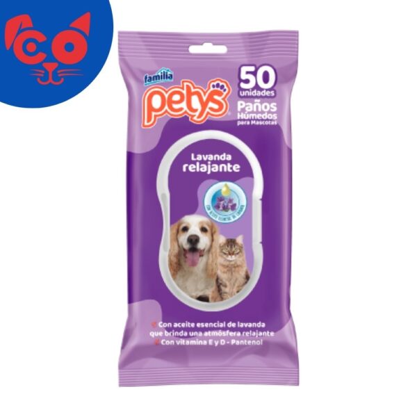 944 PAÑITOS HUMEDOS PETYS LAVANDA X 50 UND