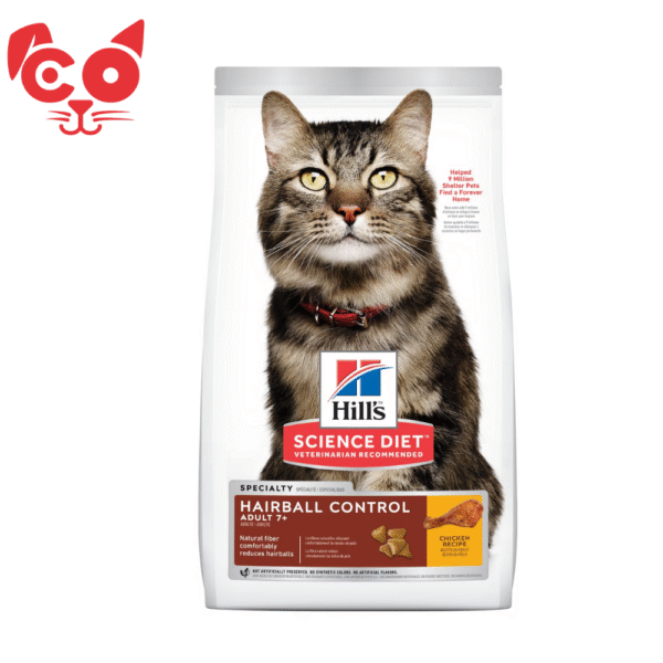 MascotasCO (4) HILLS ALIMENTO PARA GATO ADULTO HAIRBALL CONTROL 7+ 3.5Lb