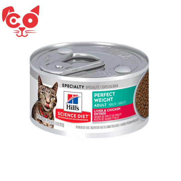 MascotasCO (80) HILLS ALIMENTO PARA GATO ADULTO PERFECT WEIGHT2.9 OZ