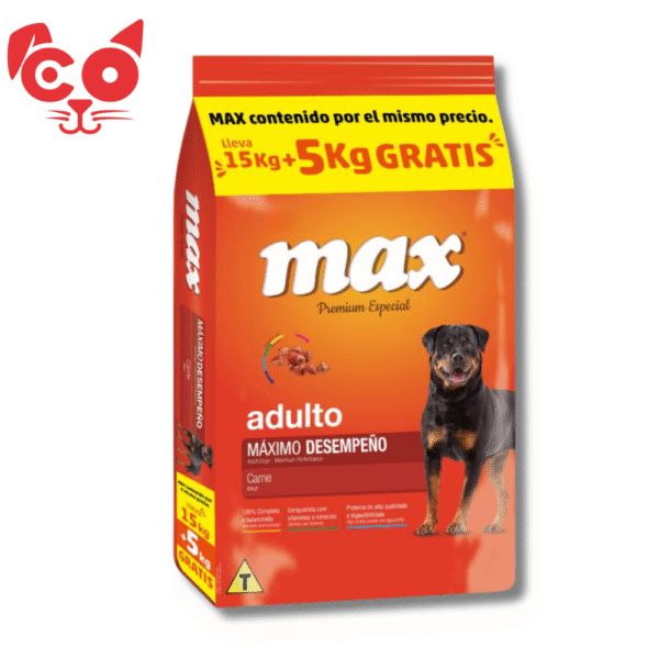 Rappi-Mascotas MAX PERRO MAXIMO DESEMPEÑO CARNE 15Kg (EXTRA CONTENIDO 20KG)