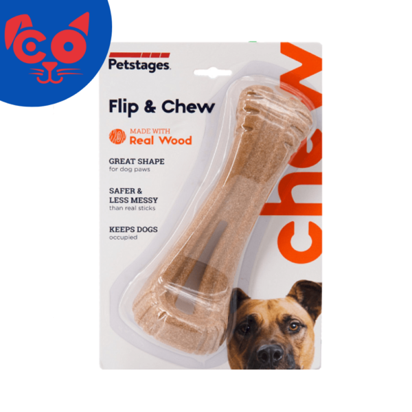 12 JUGUETE PARA PERRO PETSTAGES DOGWOOD MADERA FLIP AND CHEW