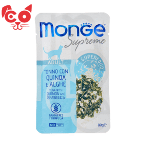 POUCH MONGE GATO ADULTO ATUN , ALGAS Y QUINOA 80 G