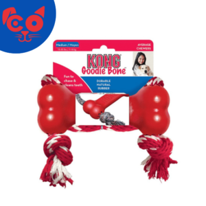 KONG PERRO CAUCHO CLASSIC HUESO CON LAZO MEDIUM