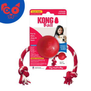 KONG PERRO CAUCHO CLASSIC PELOTA CON LAZO SMALL