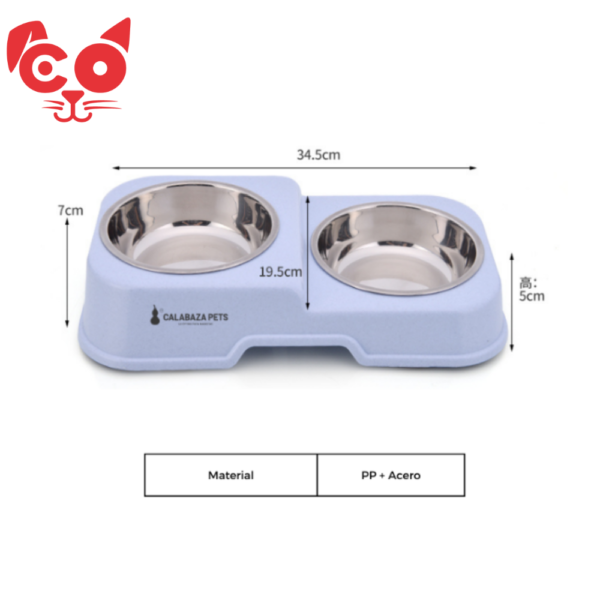 COMEDERO DOBLE DOS NIVELES PLATOS METALICOS