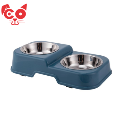 COMEDERO DOBLE DOS NIVELES PLATOS METALICOS