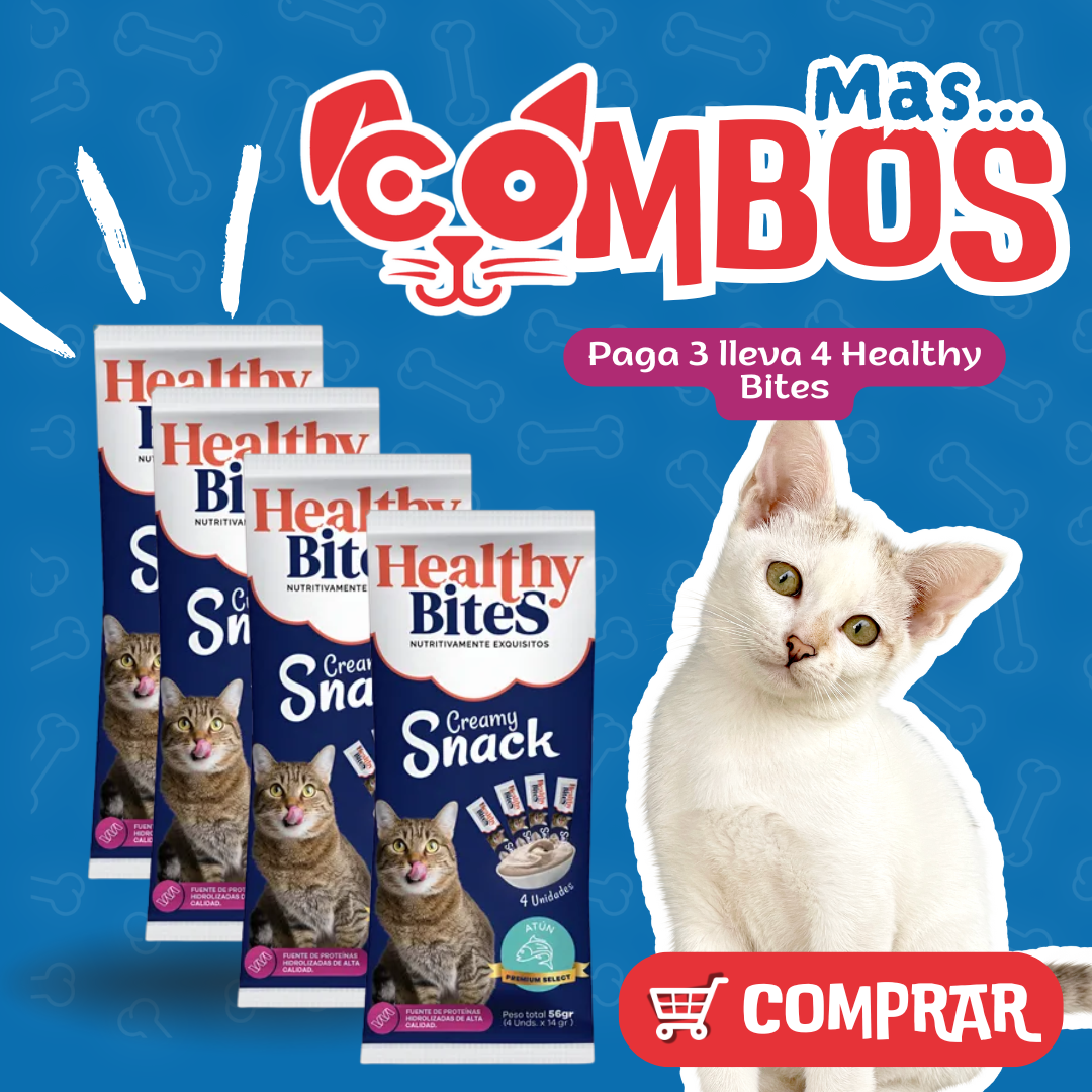 COMBO HEALTHY BITES CREAM GATO X4UND