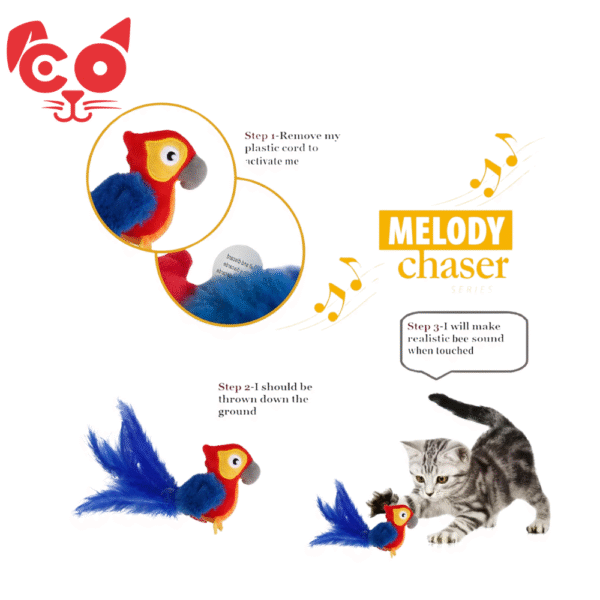 JUGUETE PARA GATO GIGWI RED PARROT MELODY