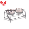 COMEDERO DOBLE ALTO CON BASE METALICA