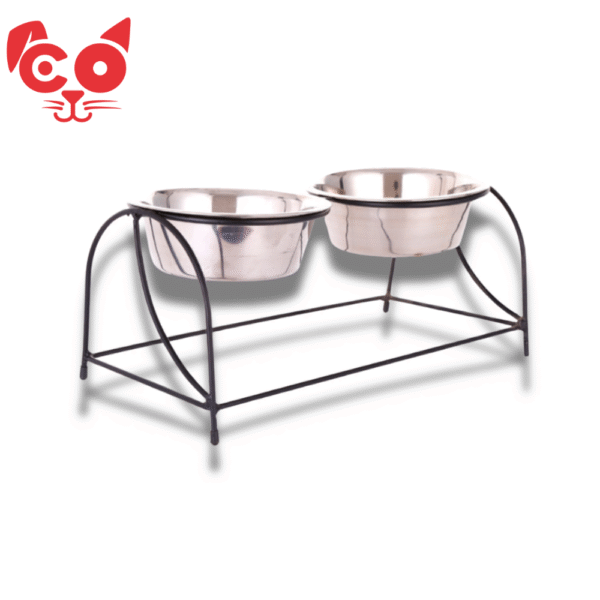 COMEDERO DOBLE ALTO CON BASE METALICA
