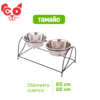 COMEDERO DOBLE ALTO CON BASE METALICA