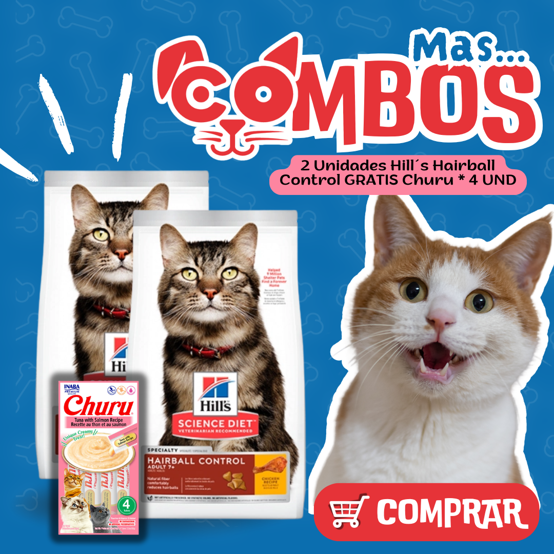COMBO HILLS ALIMENTO PARA GATO ADULTO HAIRBALL CONTROL 3.5Lb