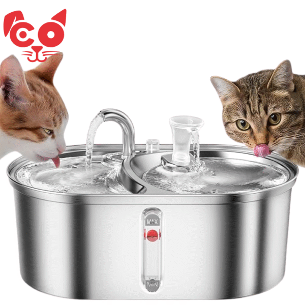 FUENTE F14 PARA MASCOTA DOBLE DE ACERO INOXIDABLE
