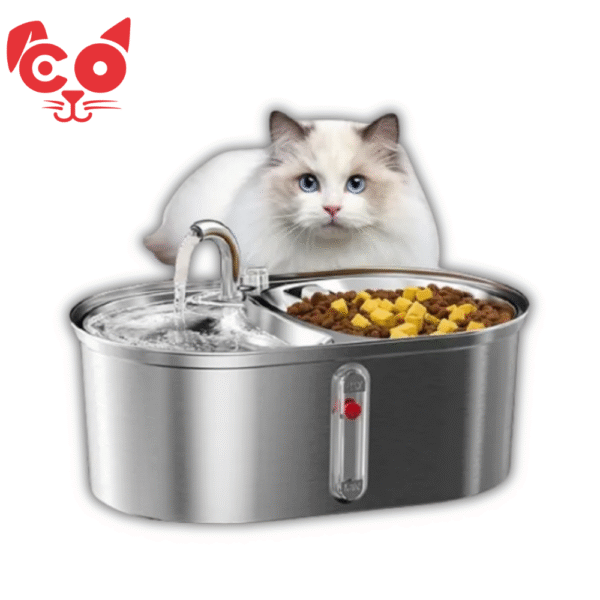 FUENTE F14 PARA MASCOTA DOBLE DE ACERO INOXIDABLE