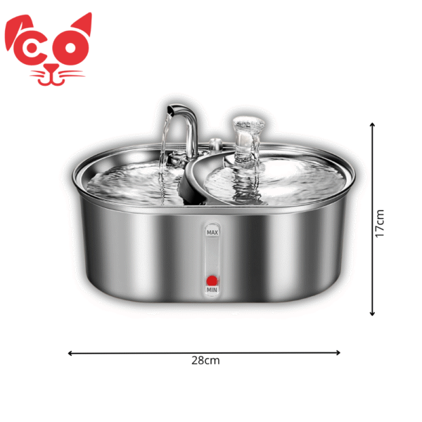 FUENTE F14 PARA MASCOTA DOBLE DE ACERO INOXIDABLE