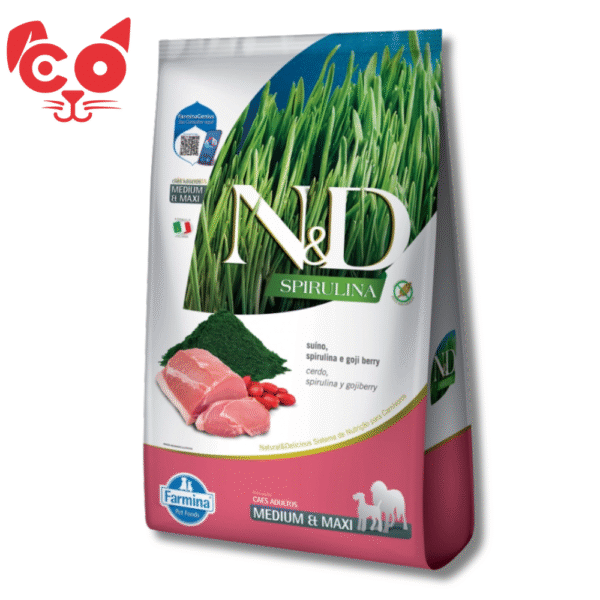 N&D PERRO SPIRULINA PUPPY MD/MX CERDO 10.1 KG (PRECIO ESPECIAL)