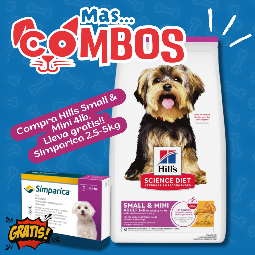 COMBO HILLS SMALL & MINI 4.5LB (GRATIS SIMPARICA 2.5-5KG)