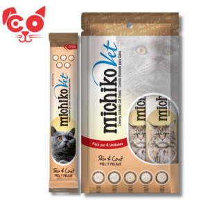 SNACK PARA GATO MICHIKO VET PIEL Y PELAJE X4 UND