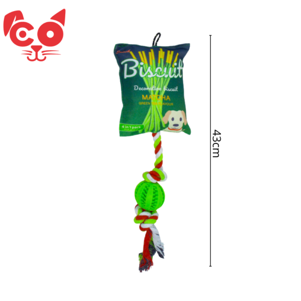 JUGUETE PARA PERRO ALMOHADA CON LAZO Y PELOTA