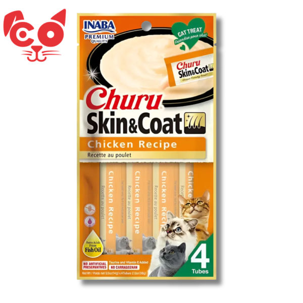 SNACK INABA CHURU SKIN & COAT POLLO 4 UND