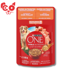 140 POUCH PURINA ONE PERROS ADULTOS Y CACHORROS CON POLLO 85GR