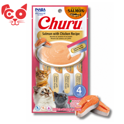 SNACK INABA CHURU RECETA DE SALMON CON POLLO 4 UND