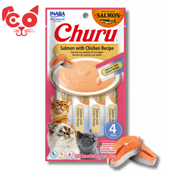 SNACK INABA CHURU RECETA DE SALMON CON POLLO 4 UND